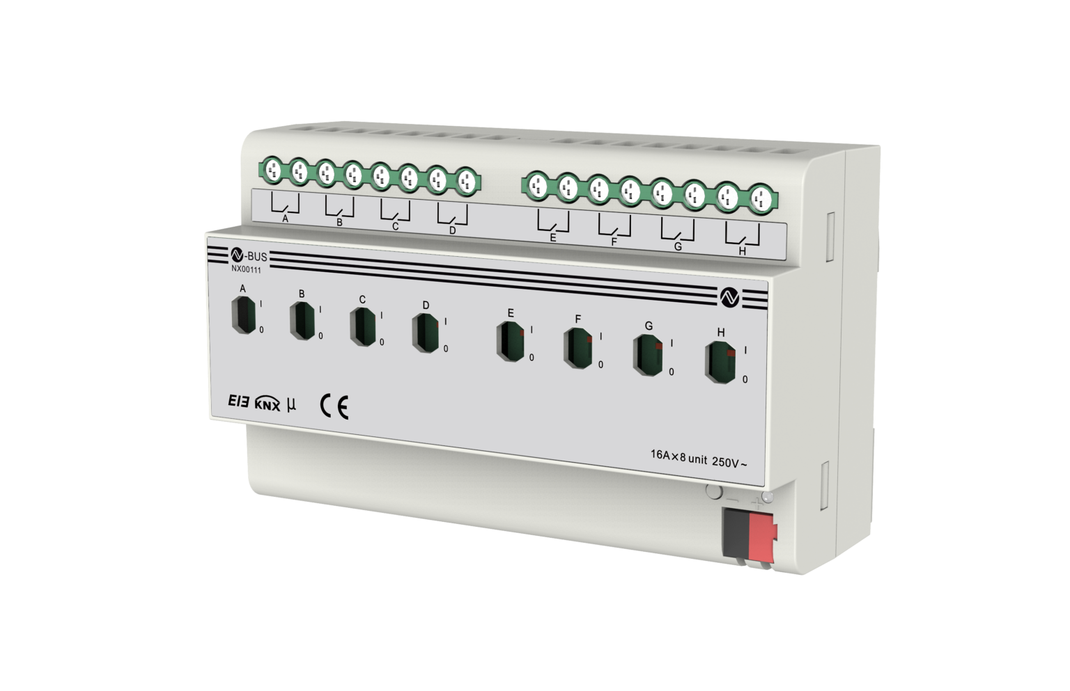 NBus KNX 8 folds,16A Switch Actuator NYSA